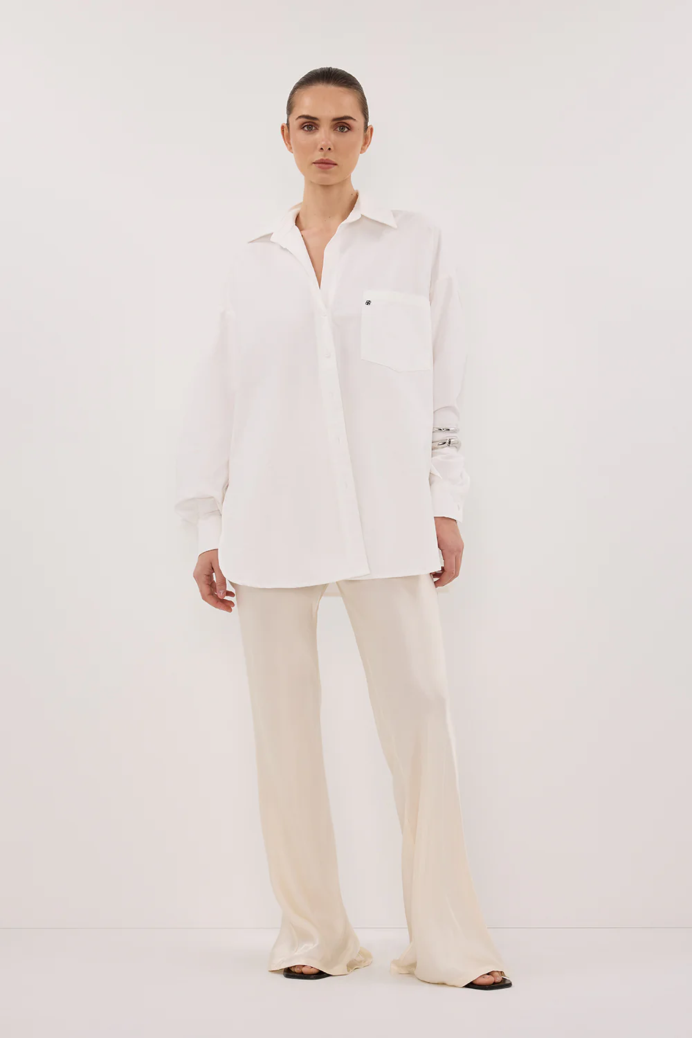 RHEA WHITE OVERSIZED COTTON SHIRT - Yukikoi