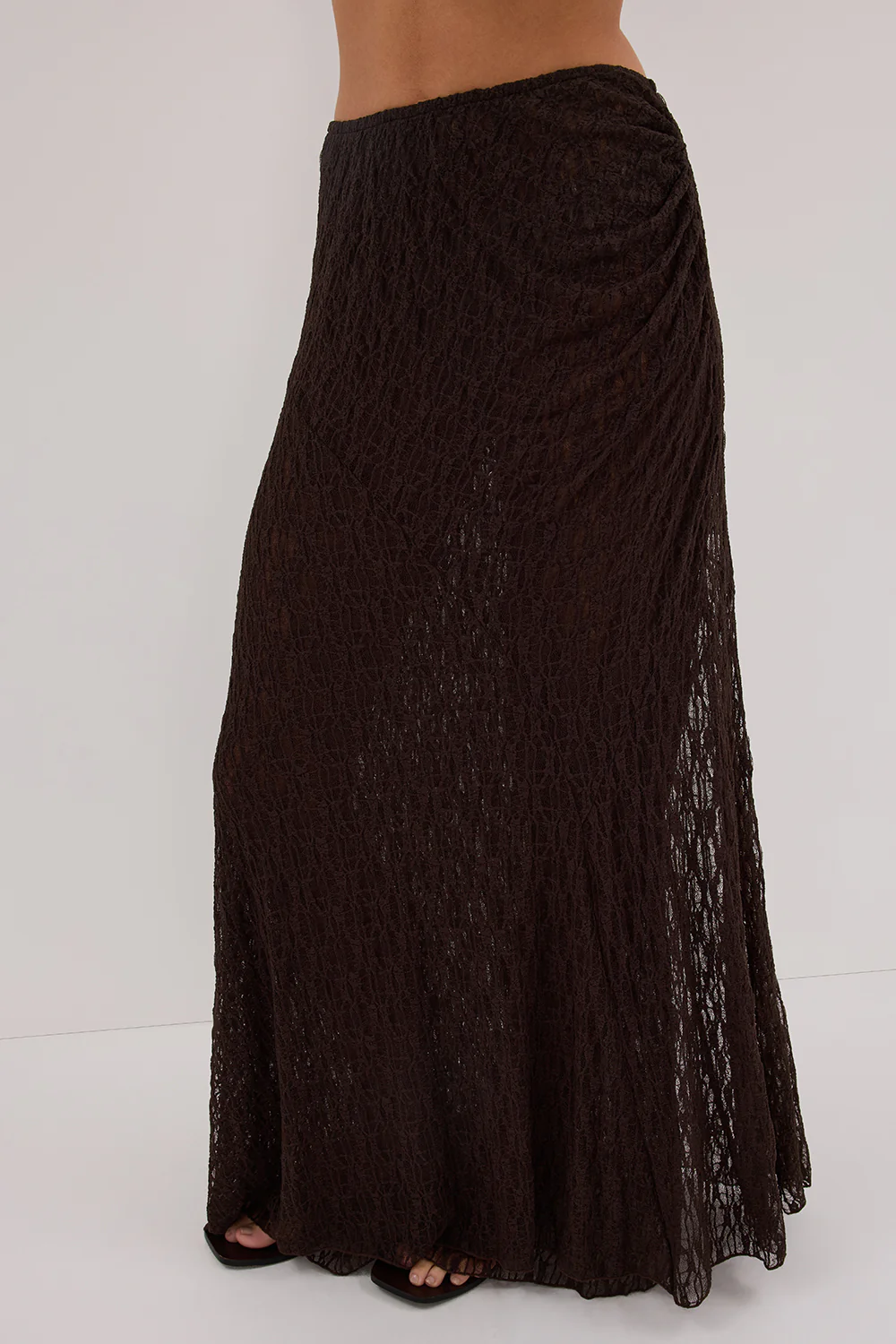 LIZZIE DARK CHOC LAYERED LACE SKIRT - Yukikoi