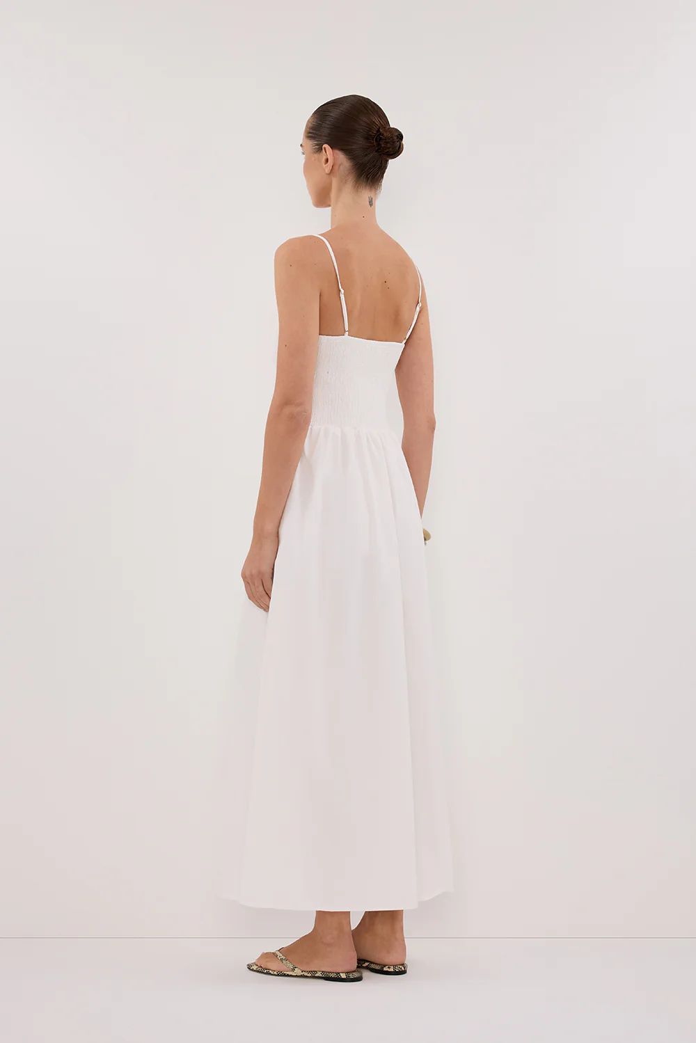 MILANO WHITE COTTON MIDI DRESS - Yukikoi