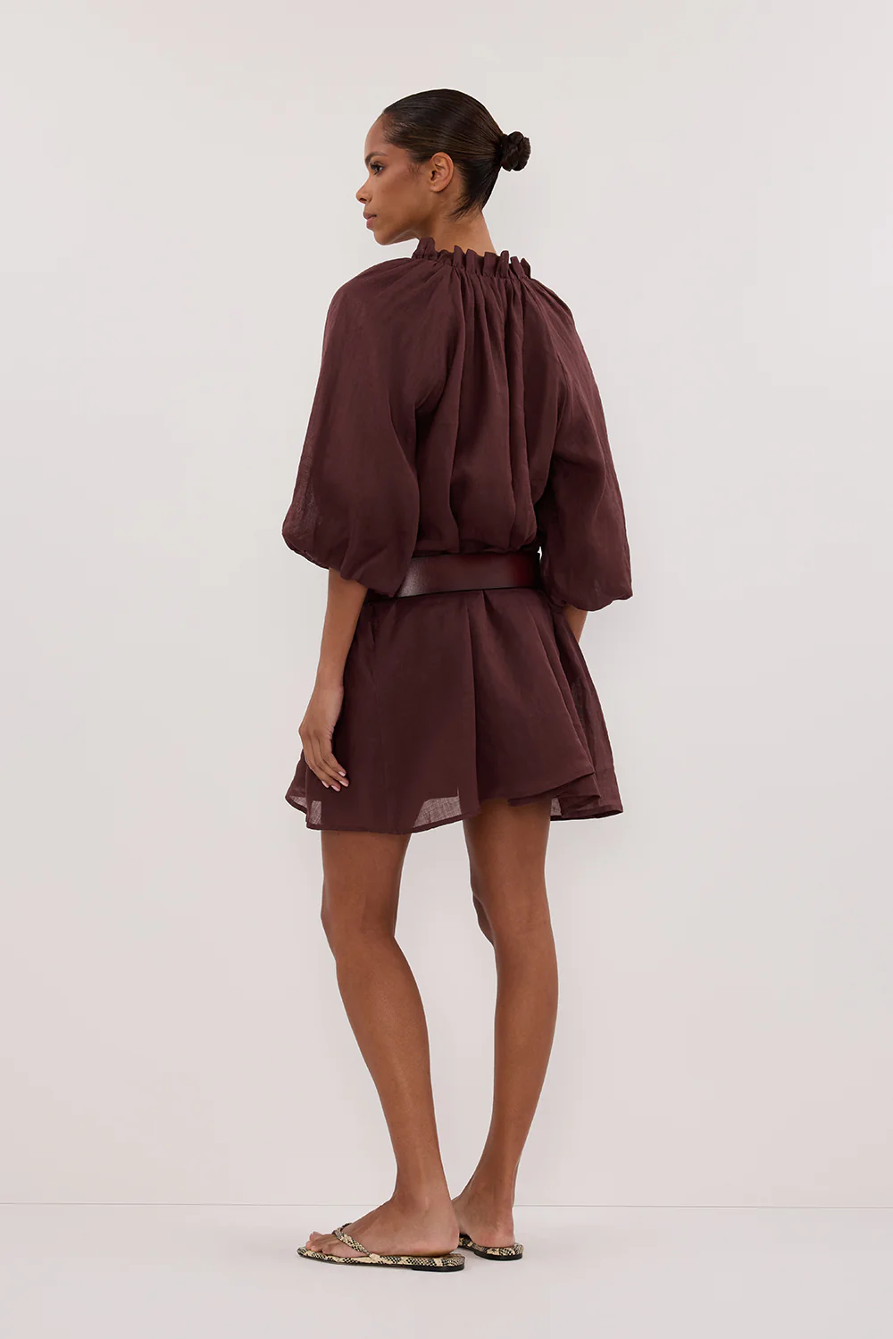 ELLIE WALNUT RAMIE SMOCK DRESS - Yukikoi