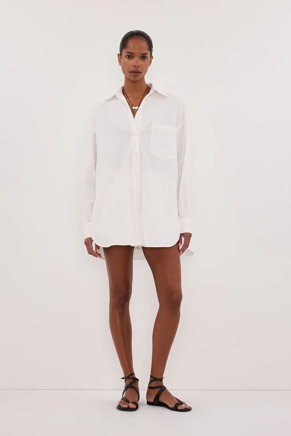 RHEA 2.0 WHITE OVERSIZED COTTON SHIRT - Yukikoi
