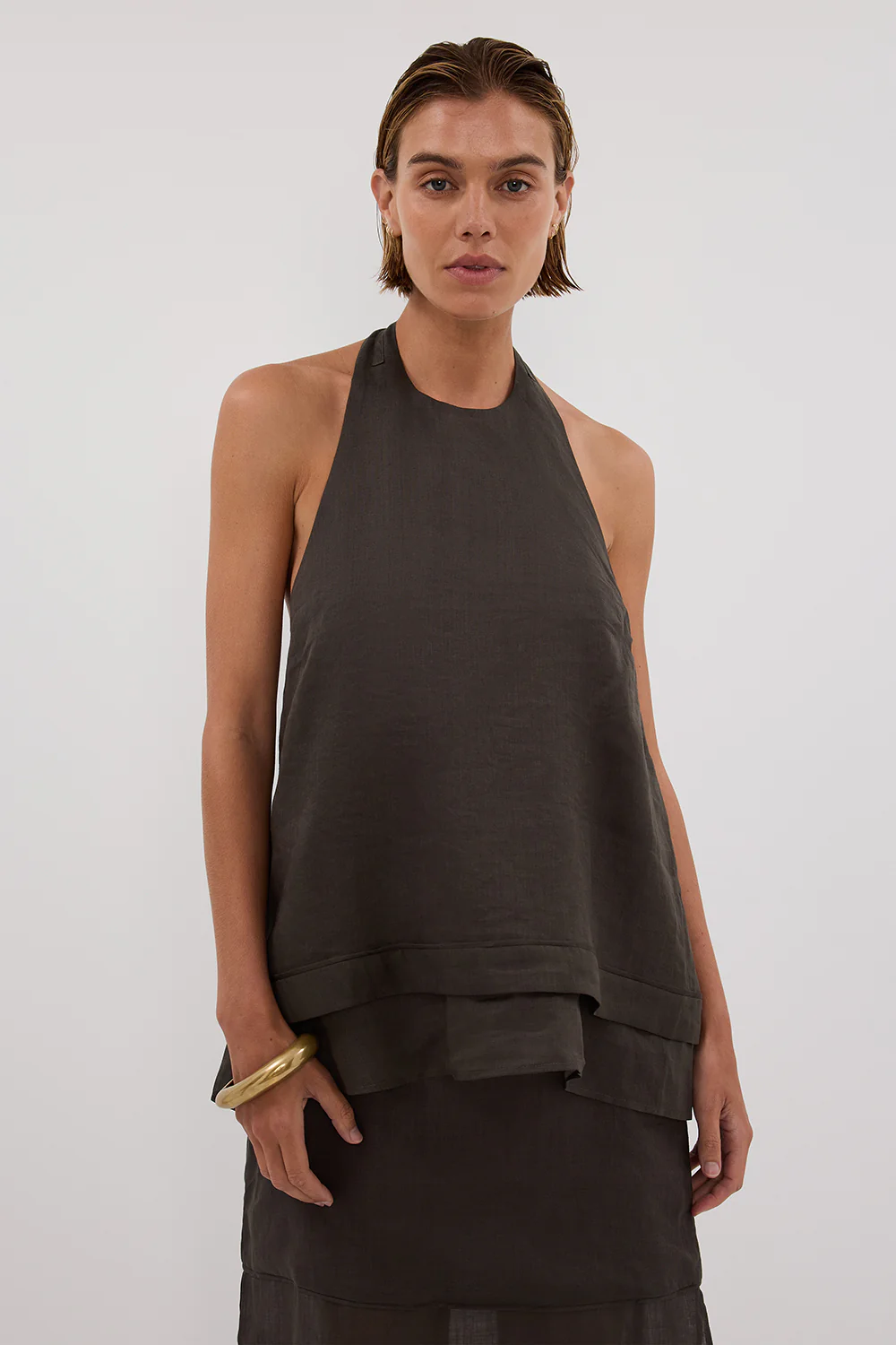 CARMEL PETROL RAMIE HALTER TOP - Yukikoi