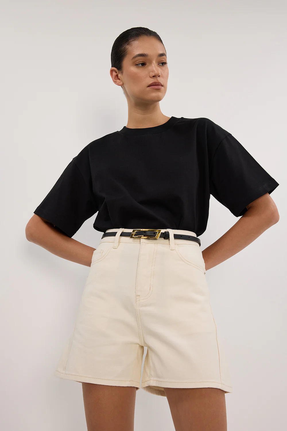 FINN CREAM DENIM SHORT - Yukikoi