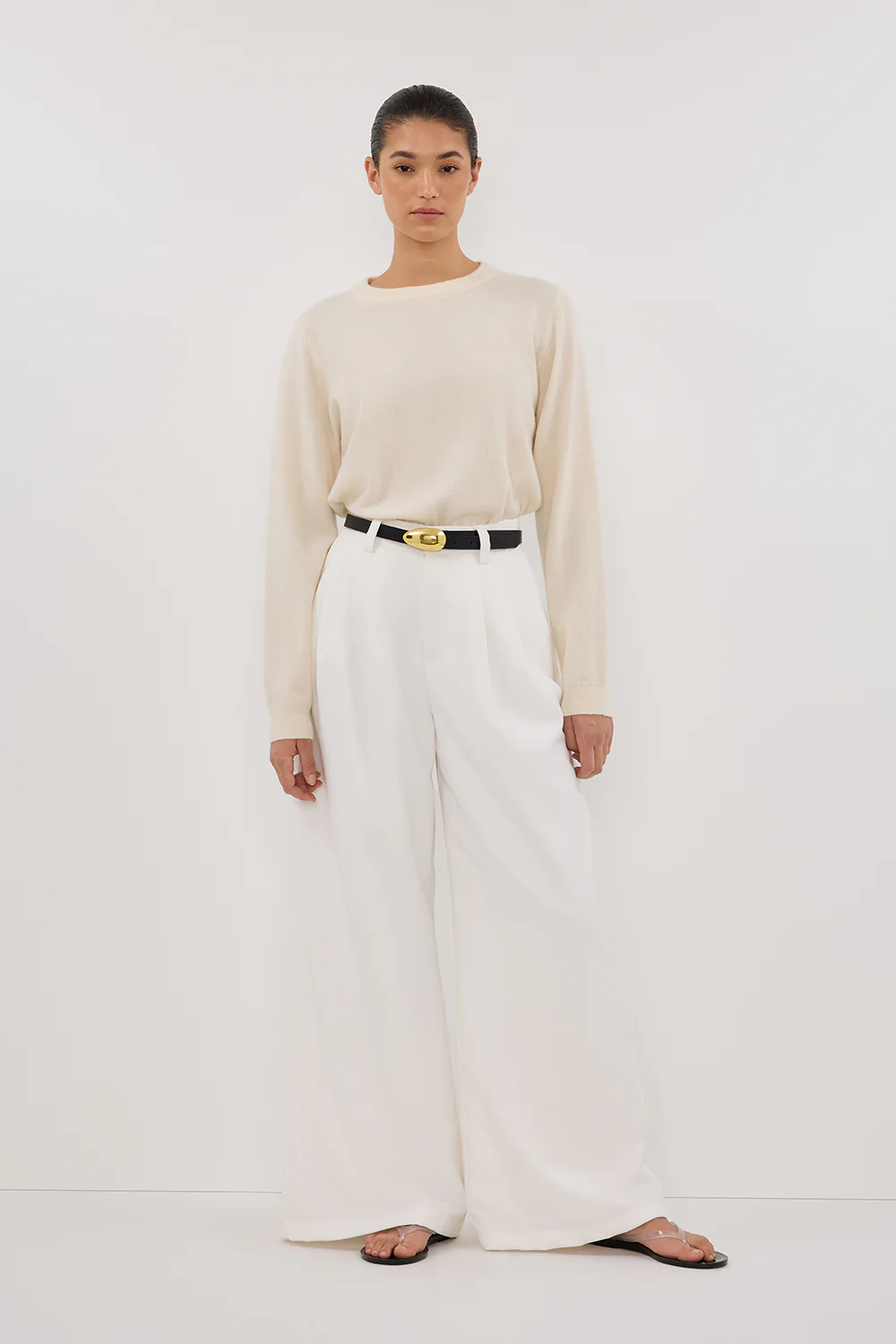 INDY CREAM CASHMERE KNIT JUMPER - Yukikoi